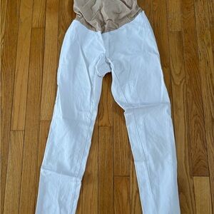 White maternity pants. Motherhood maternity. Size Medium.